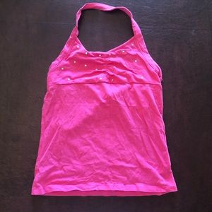 Y2K Pink Halter Top With Sparkles